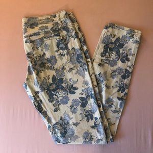Floral Blue Skinny Jeans